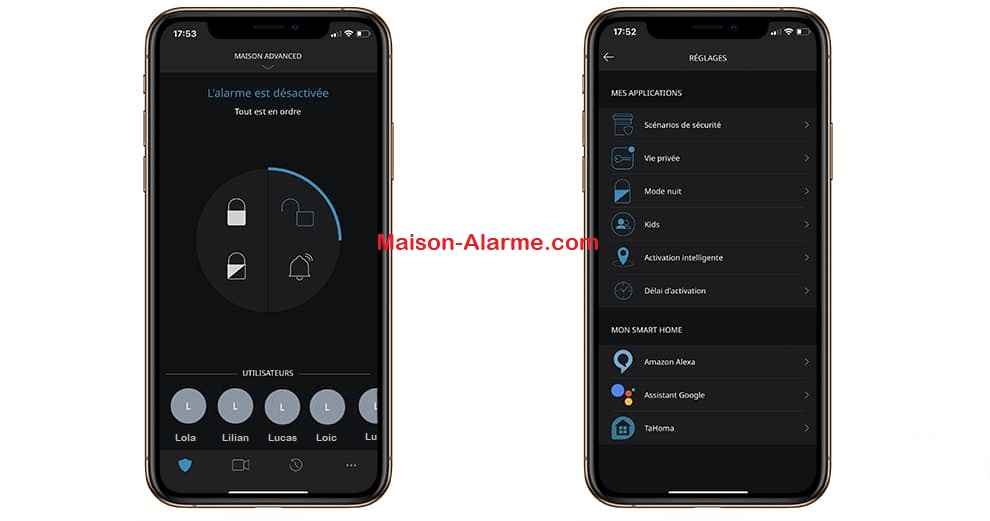 Test - Somfy Home Alarm Advanced - Application iOS et Android