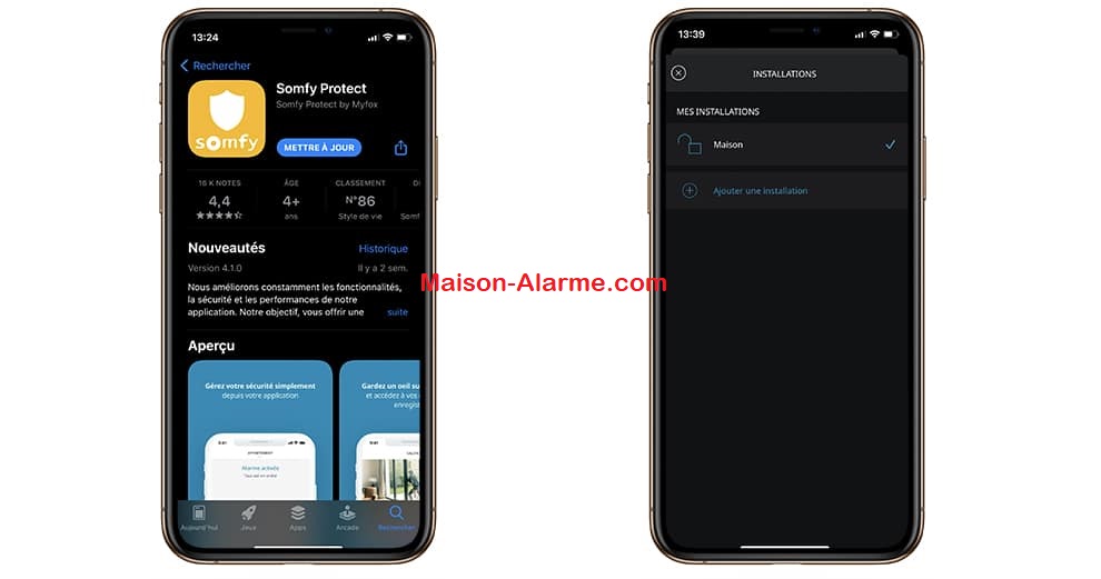 Test - Somfy Home Alarm Advanced - Installer l'application