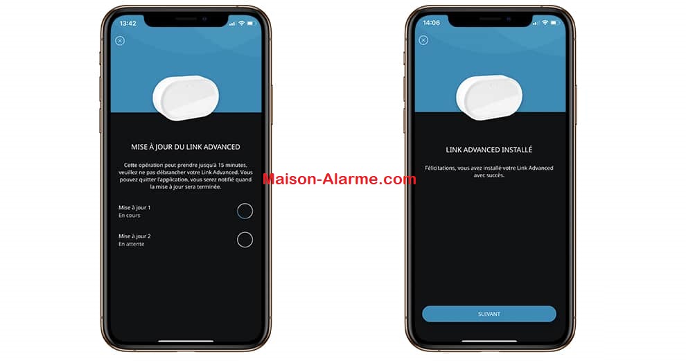 Test - Somfy Home Alarm Advanced - La mise à jour du link