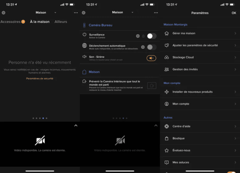 Application alarme vidéo Netatmo
